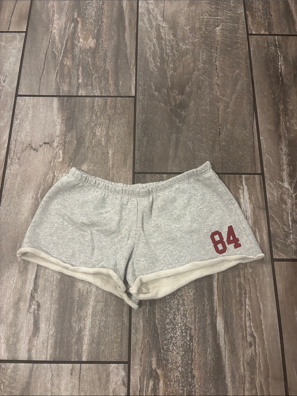 Brandy Melville Gray Athletic Lounge Shorts with Red 84